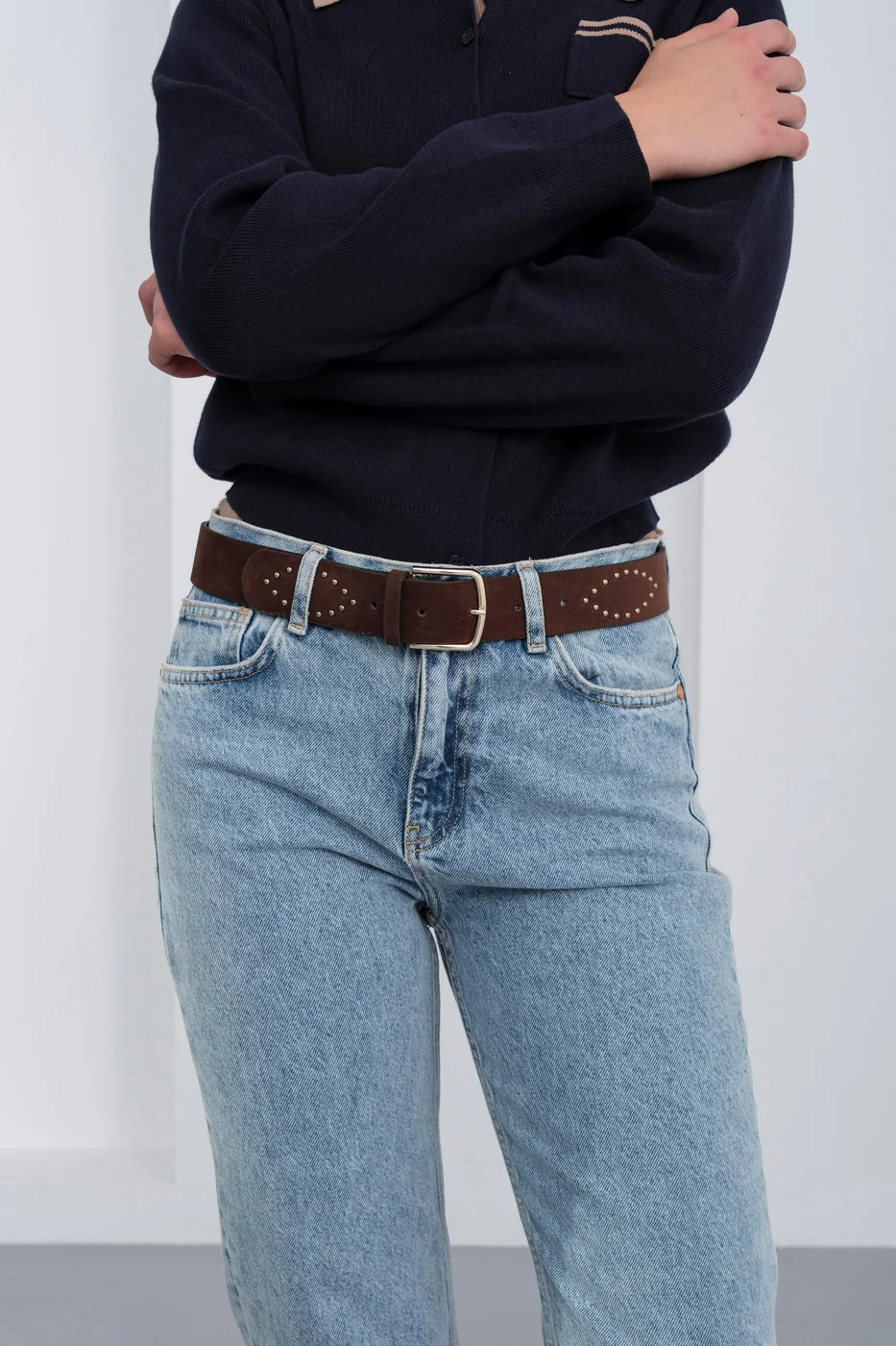 faux suede belt in brown
