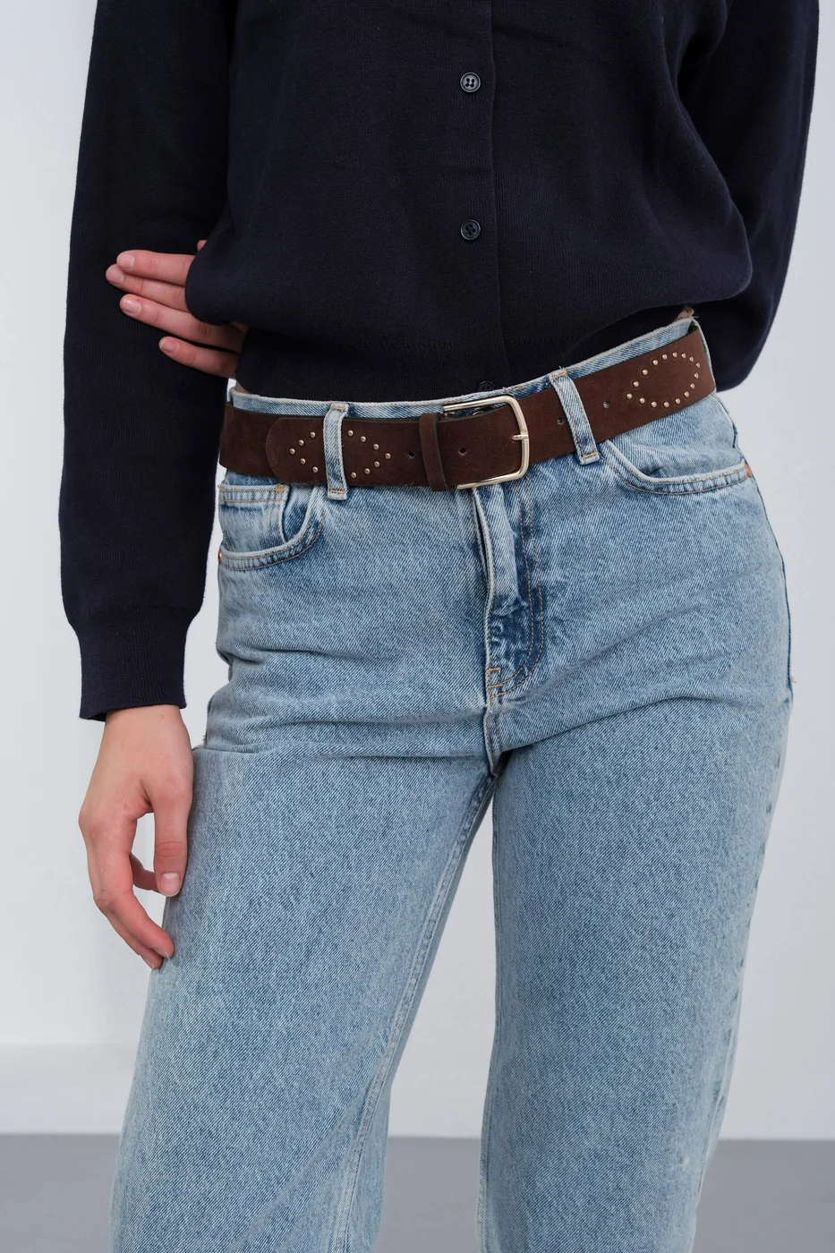 faux suede belt in brown
