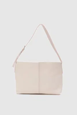 Faux Leather Shoulder Bag in white