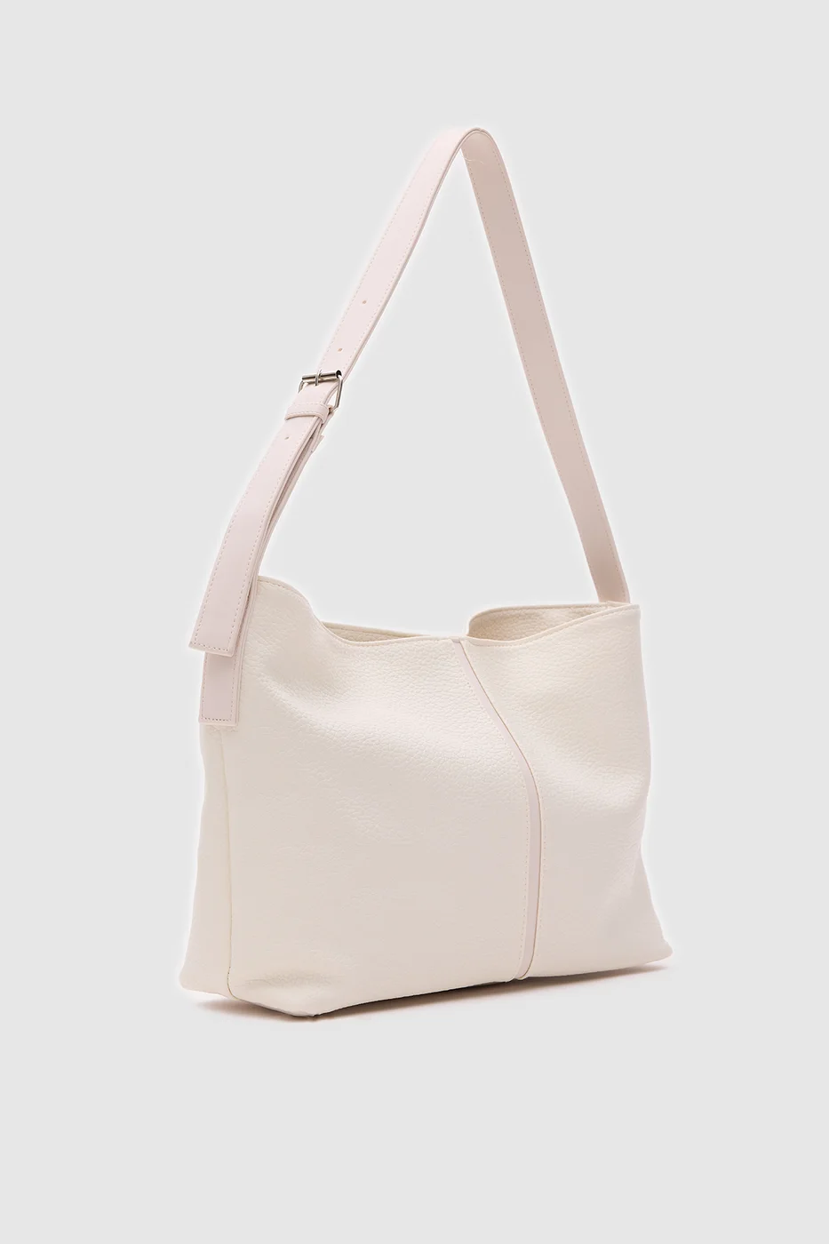 Faux Leather Shoulder Bag in white