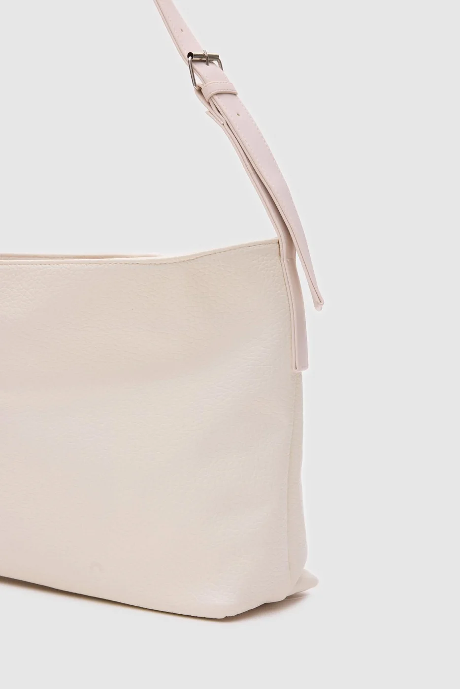 Faux Leather Shoulder Bag in white