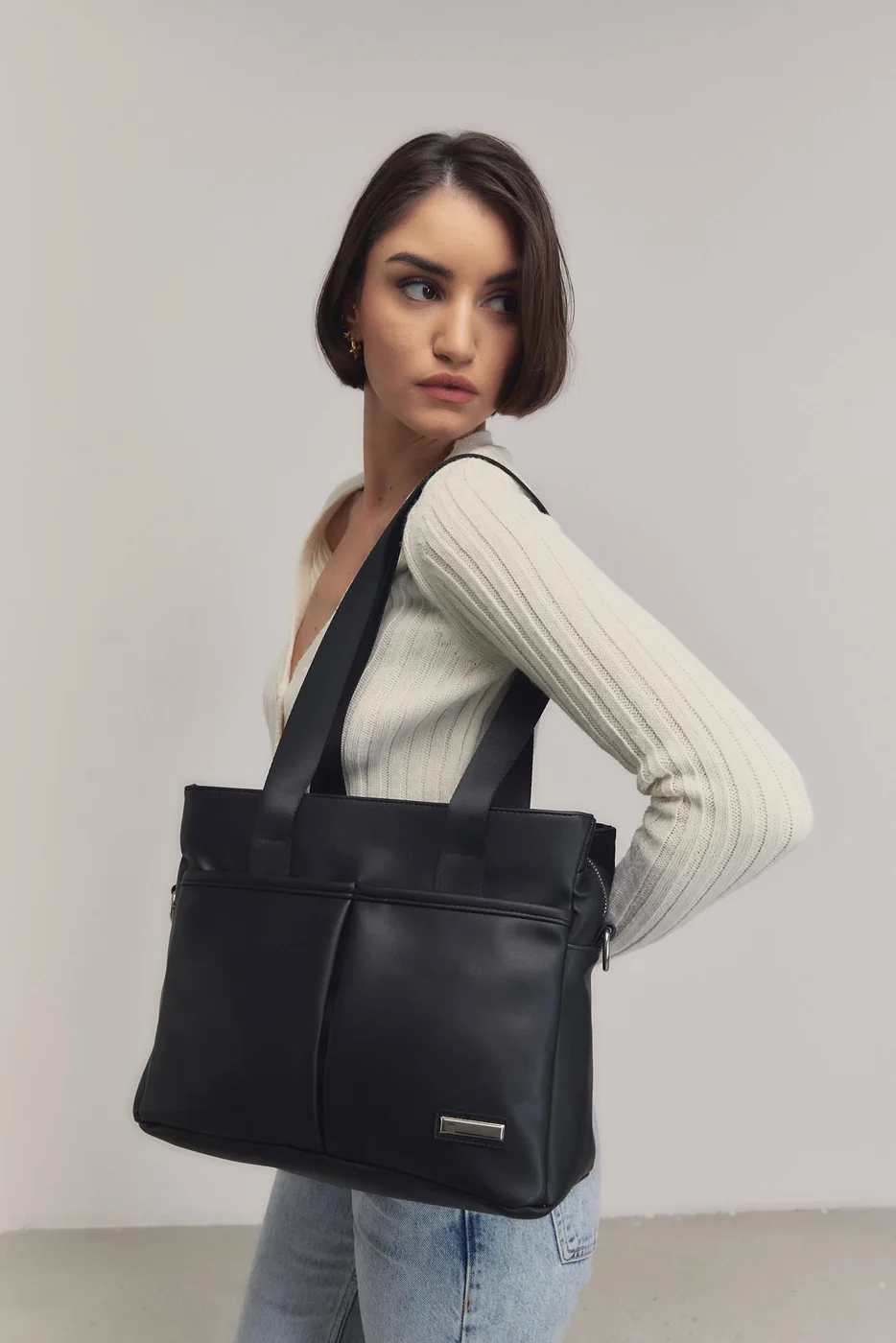 Faux leather shoulder bag Faux leather shoulder bag