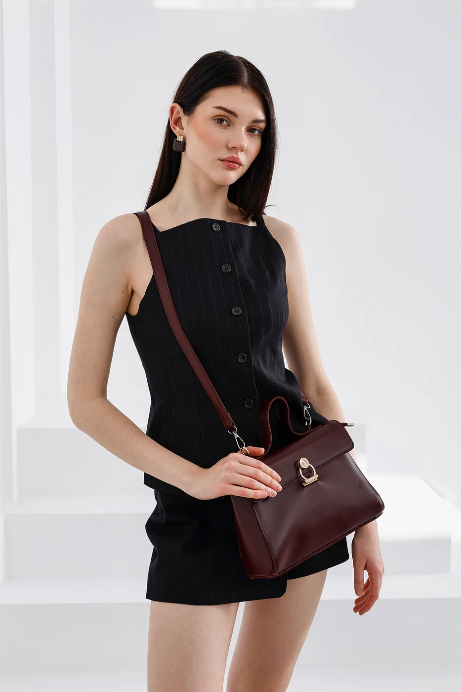 faux leather crossbody bag faux leather crossbody bag in burgundy