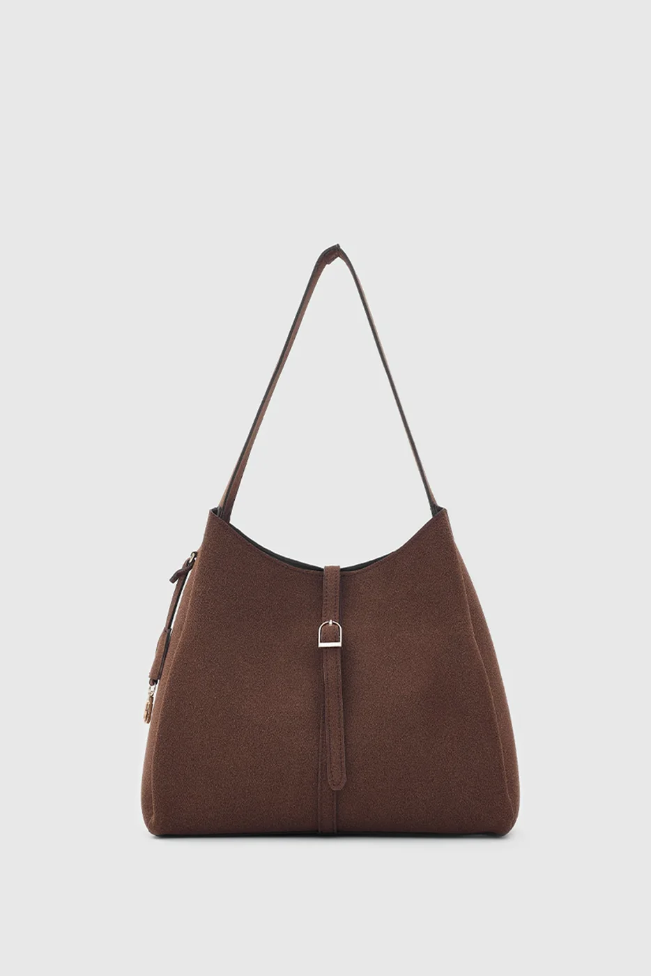 faux suede shoulder bag faux suede shoulder bag in dark brown