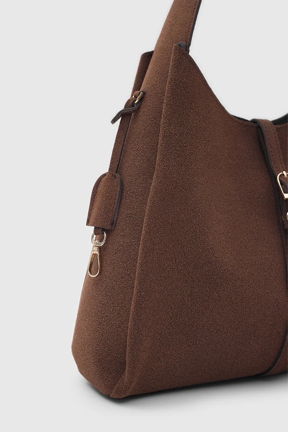 faux suede shoulder bag faux suede shoulder bag in dark brown