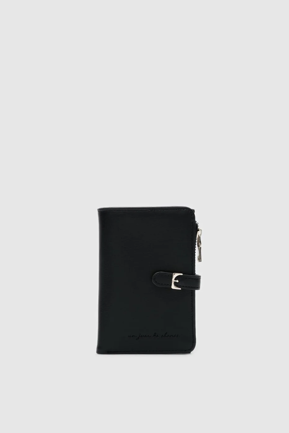 faux leather wallet in black