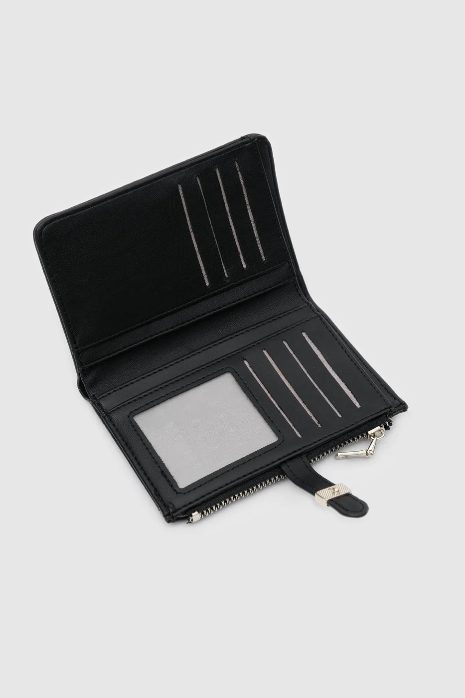 faux leather wallet in black