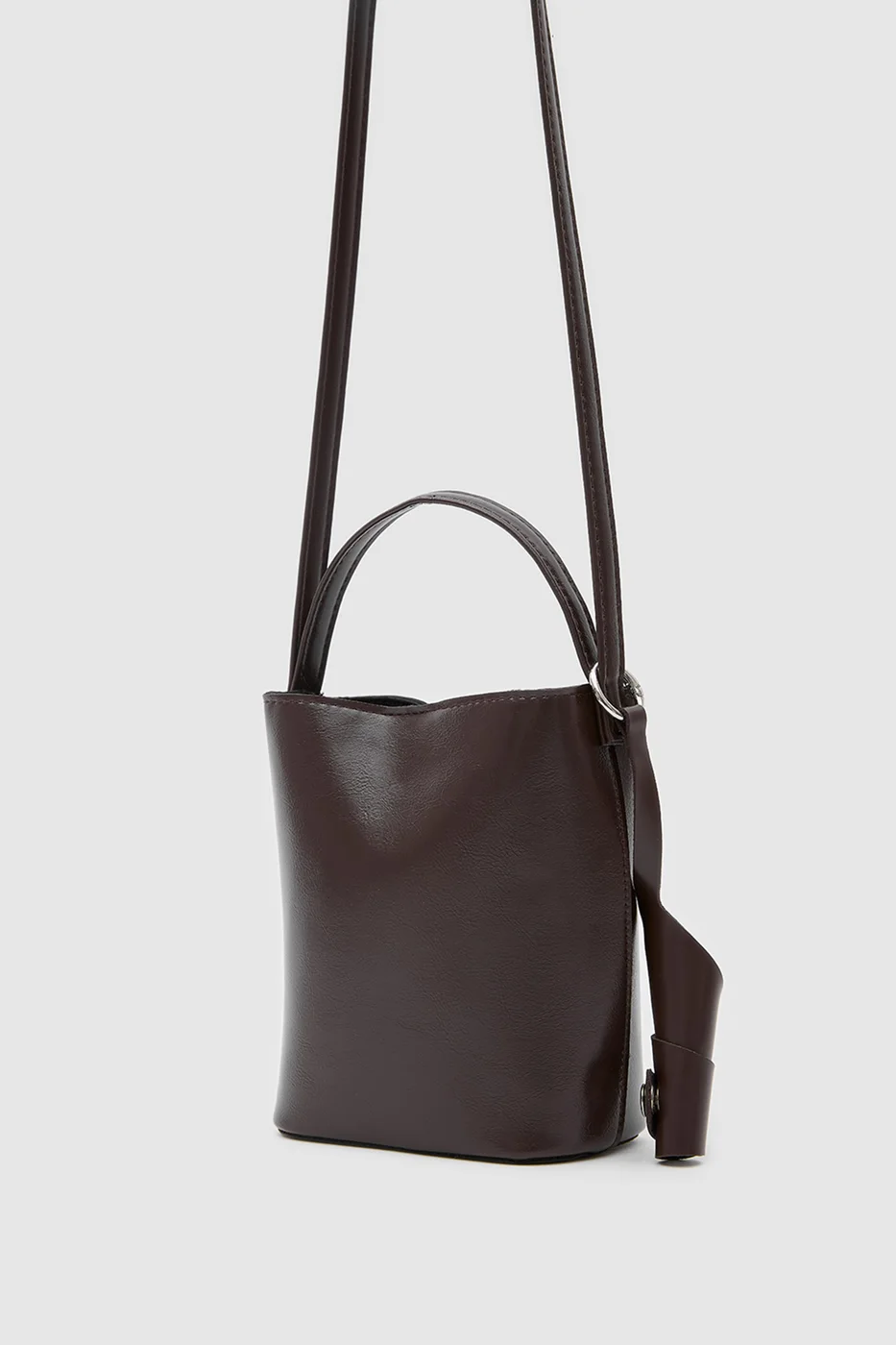 Faux leather crossbody bag Faux leather crossbody bag in dark brown