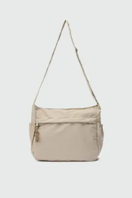 Faux Leather Crossbody Bag in beige