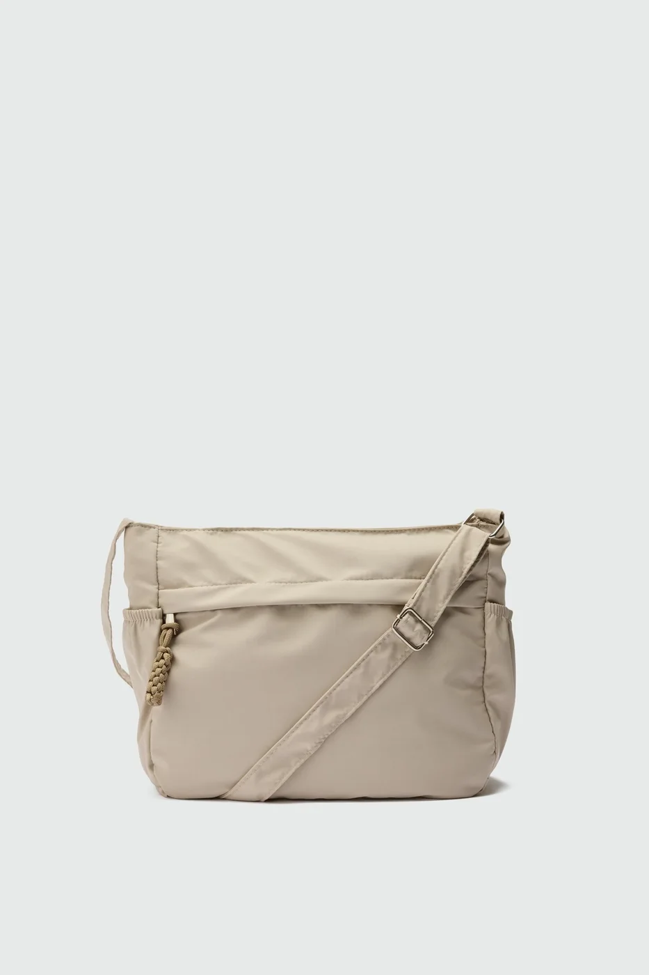 Faux Leather Crossbody Bag in beige