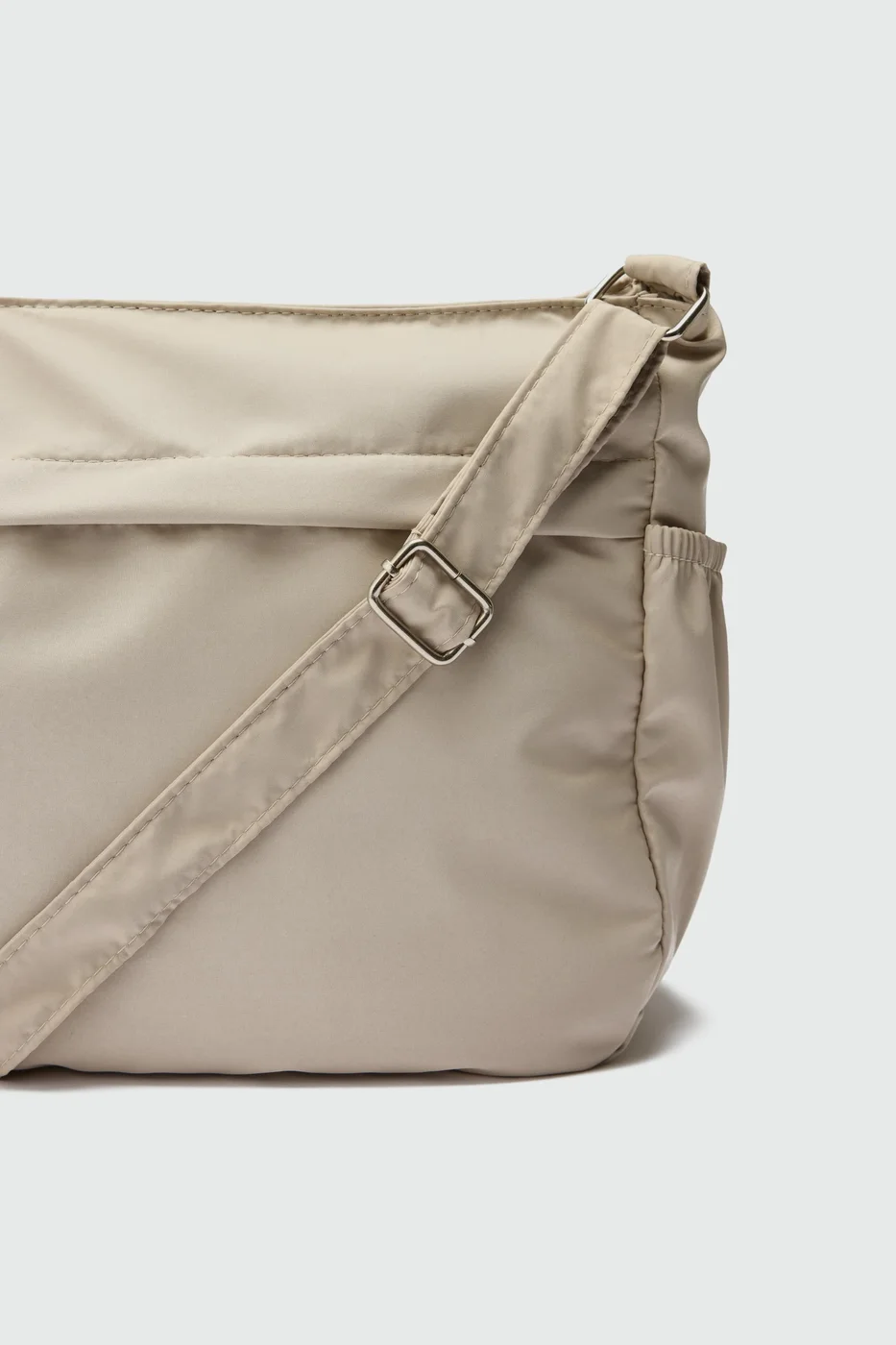 Faux Leather Crossbody Bag in beige