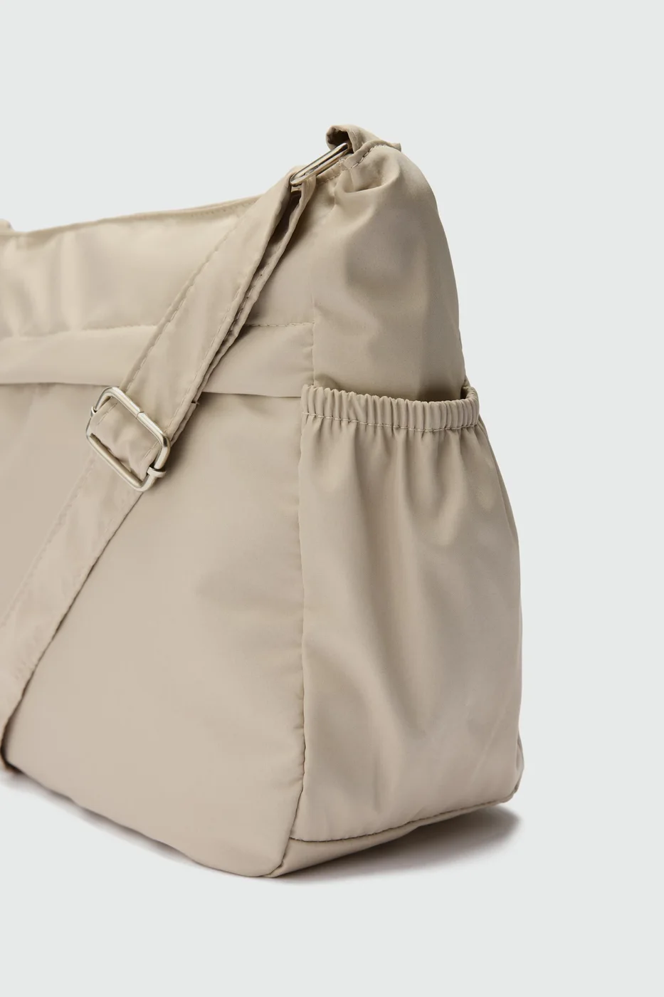 Faux Leather Crossbody Bag in beige