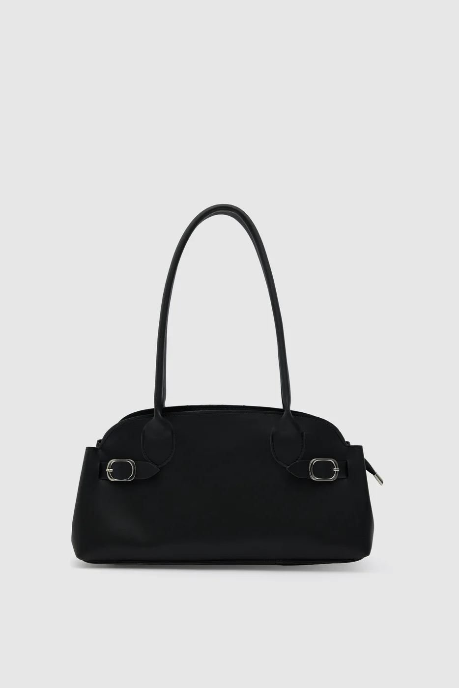 faux leather baguette bag faux leather baguette bag in black