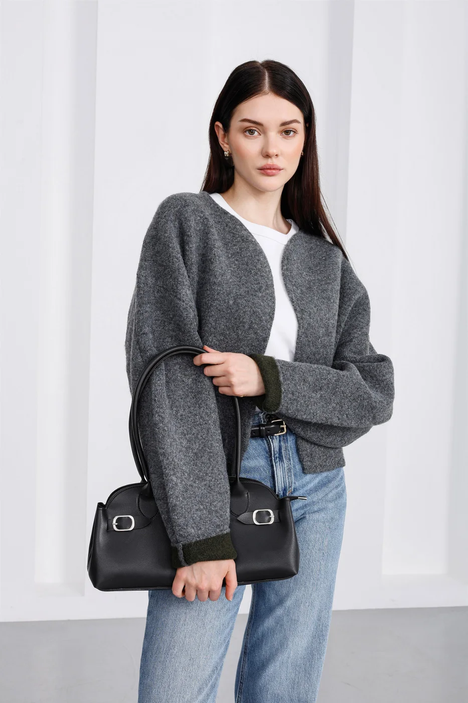 faux leather baguette bag faux leather baguette bag in black