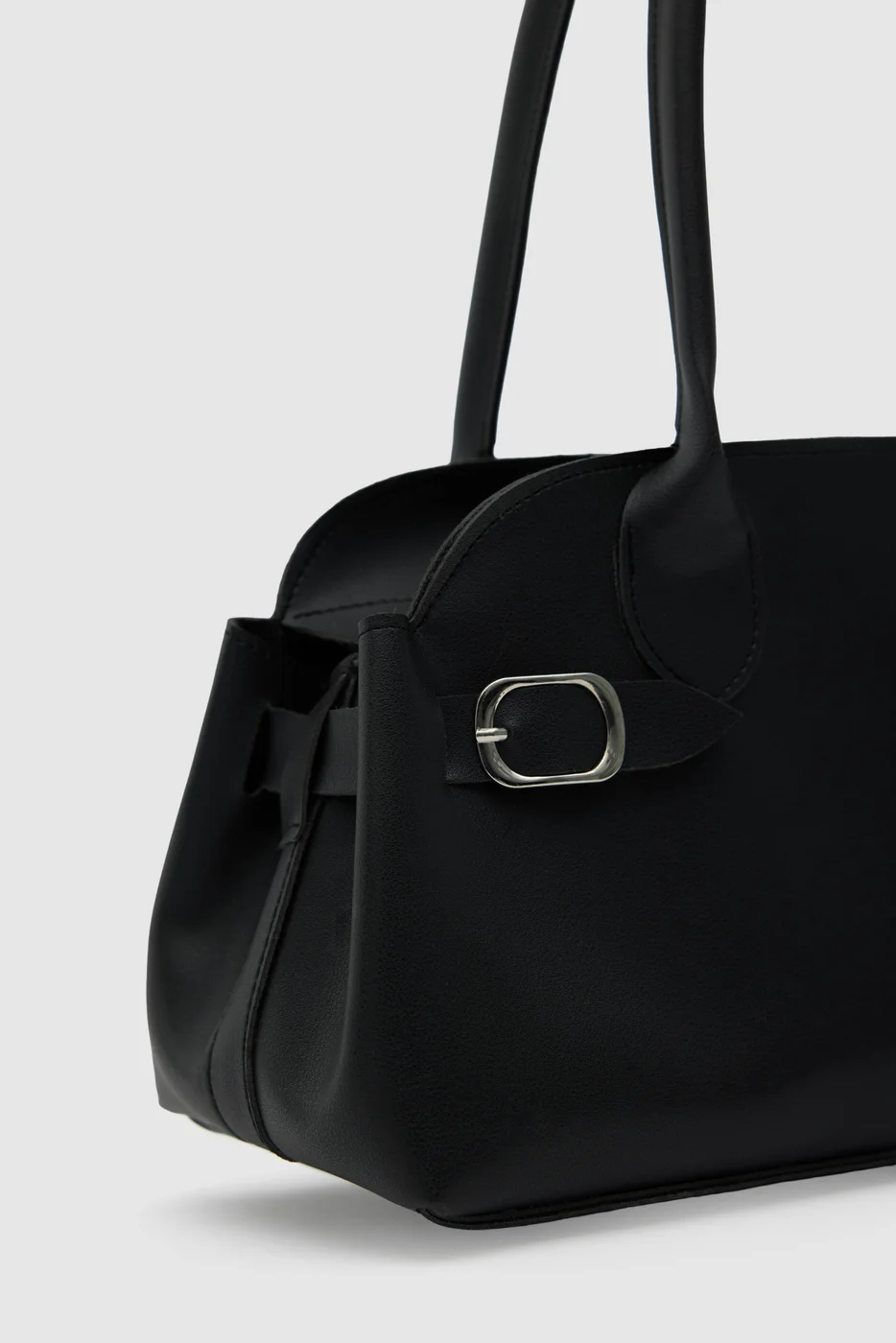 faux leather baguette bag faux leather baguette bag in black