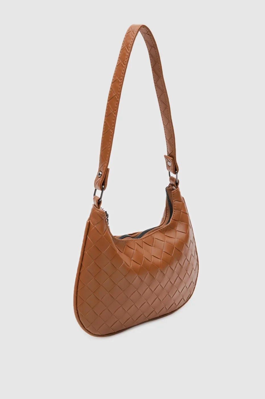 Faux leather baguette bag