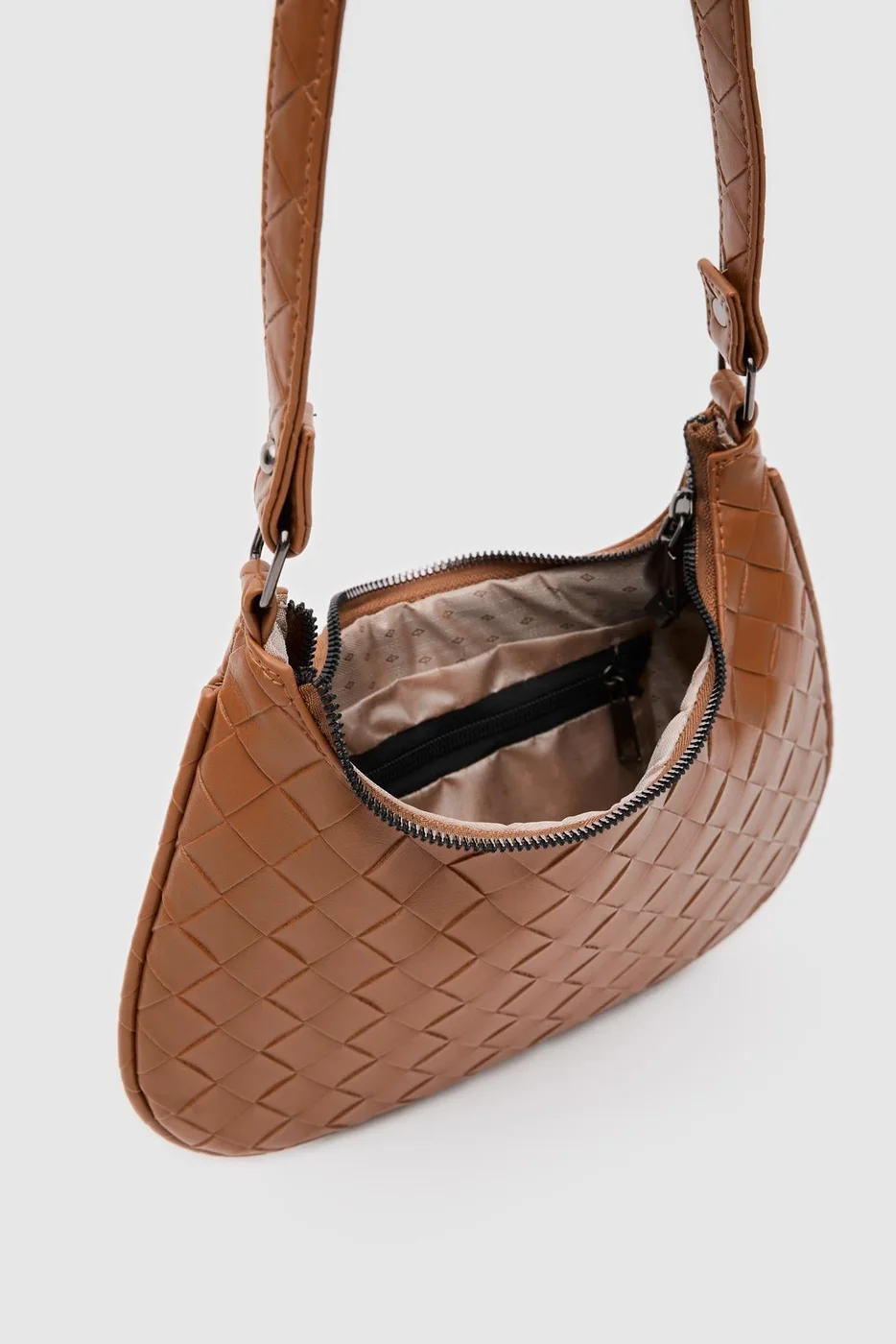 Faux leather baguette bag