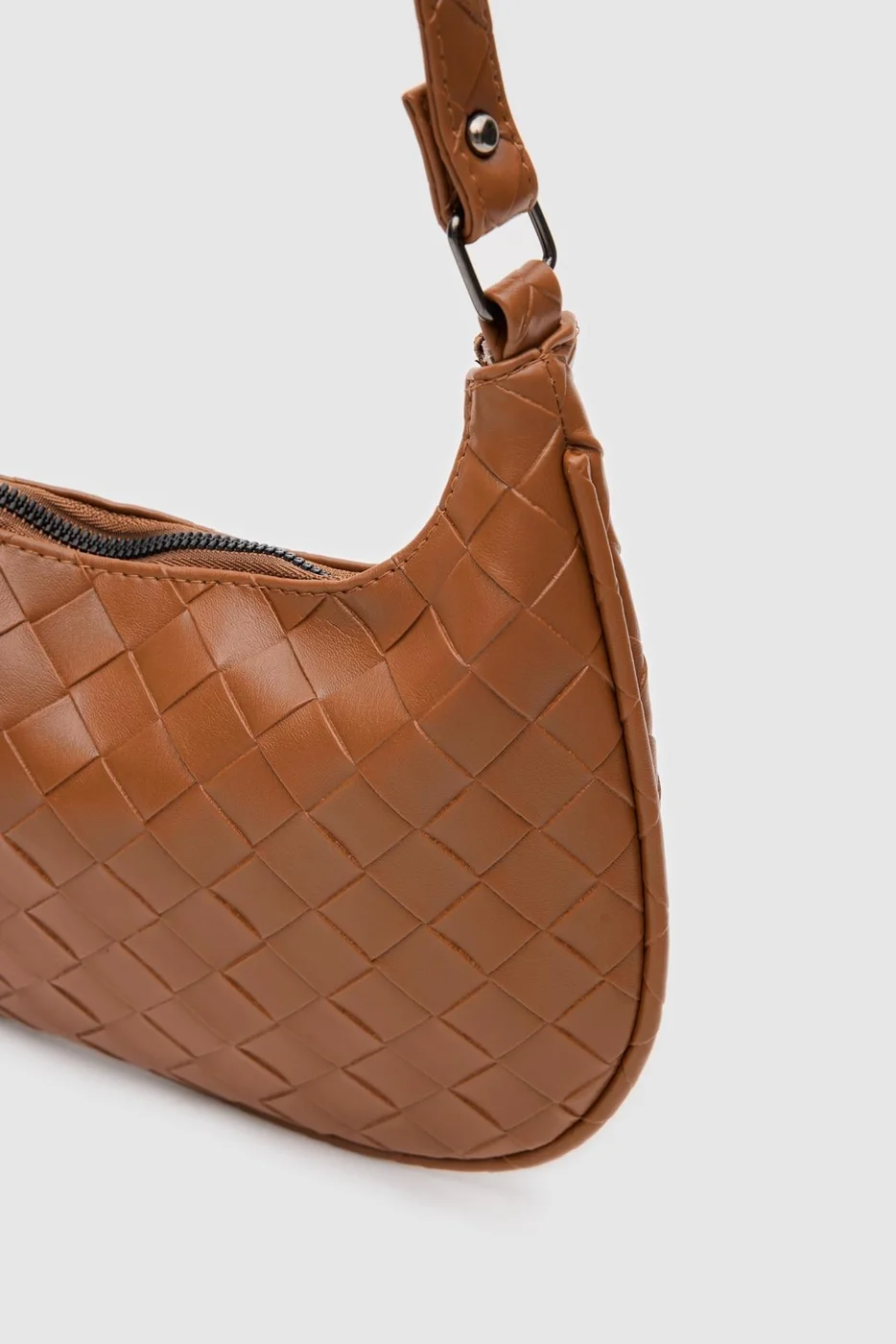 Faux leather baguette bag
