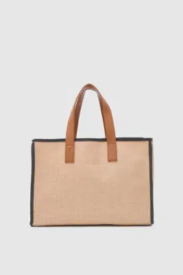 Canvas shoulder bag for stylish women in brown