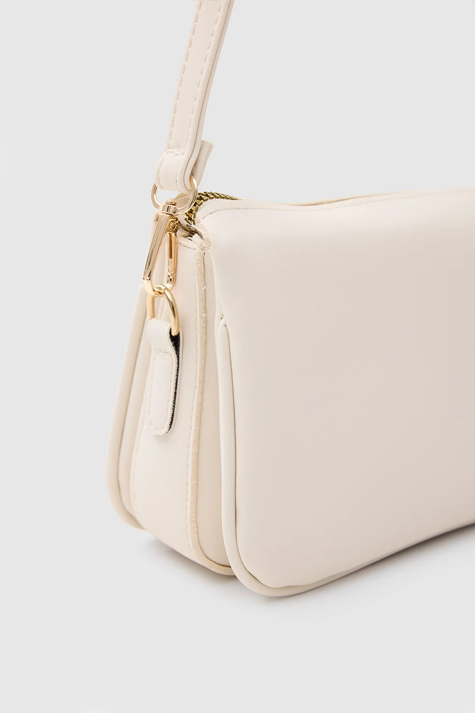 Faux leather shoulder bag with scarf detail Faux leather shoulder bag with scarf detail in cream