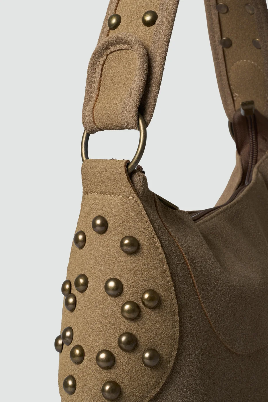 faux leather shoulder bag faux leather shoulder bag in taupe