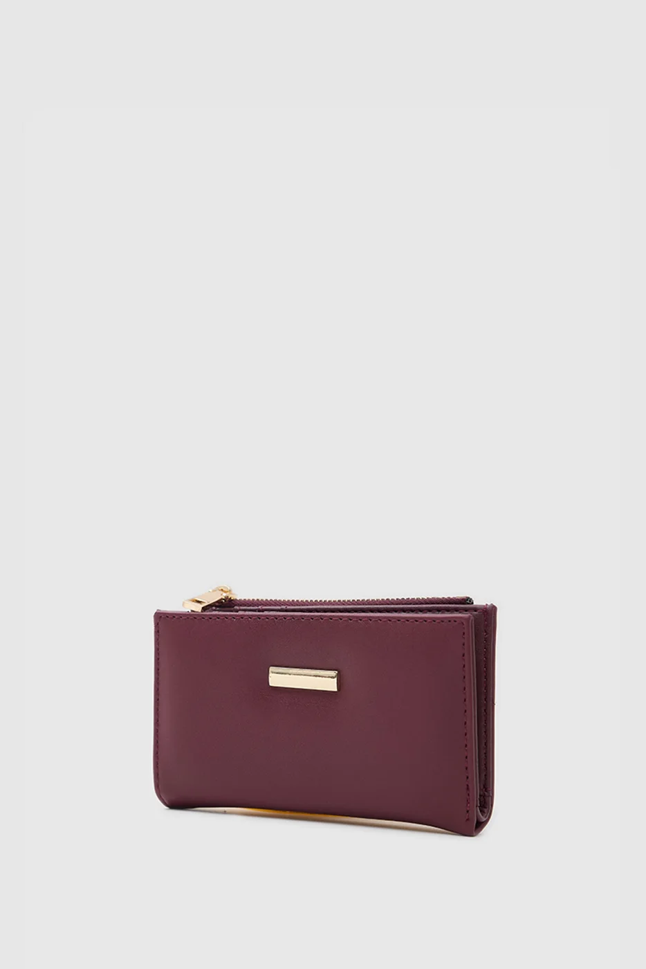 faux leather wallet in burgundy