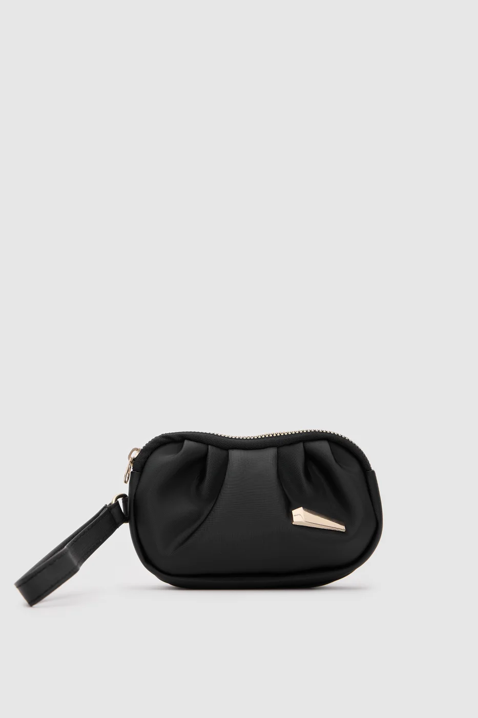 satin wallet in black
