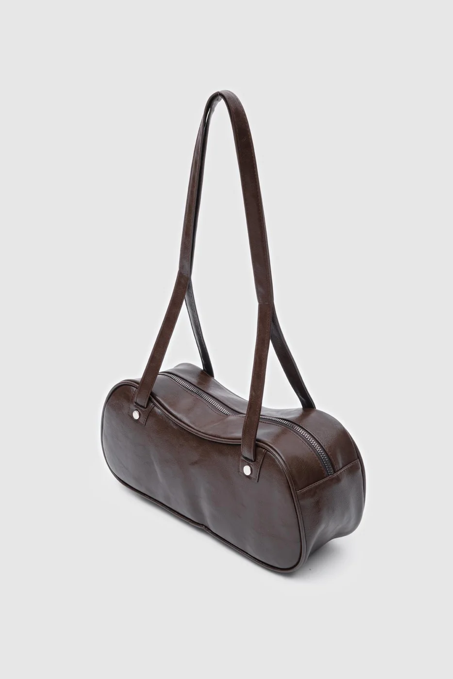 Baguette Vintage Faux Leather Baguette Bag Baguette Vintage Faux Leather Baguette Bag in dark brown