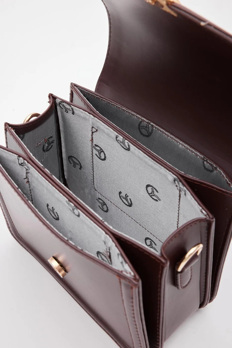 Faux leather crossbody bag Faux leather crossbody bag in dark brown