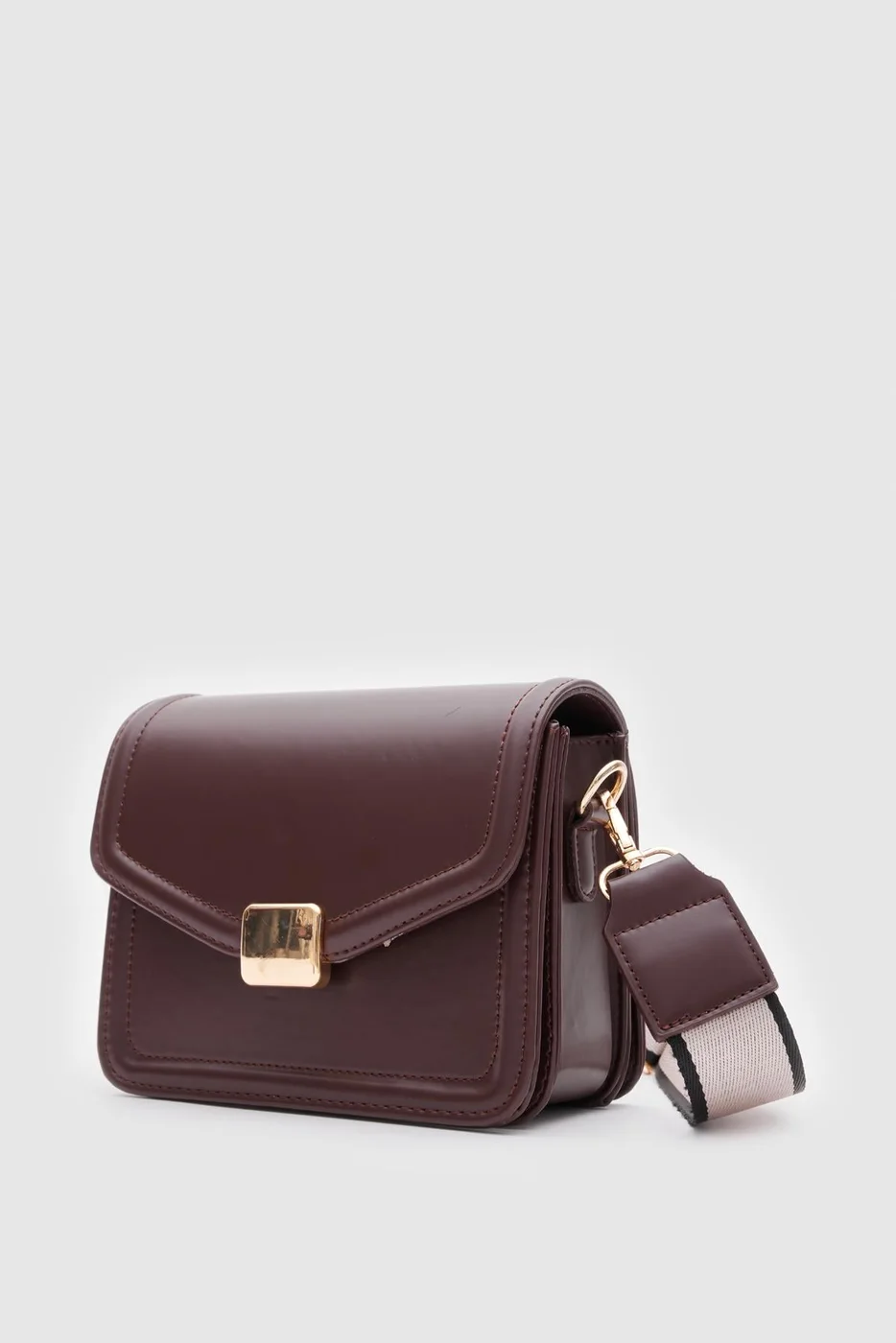 Faux leather crossbody bag Faux leather crossbody bag in dark brown