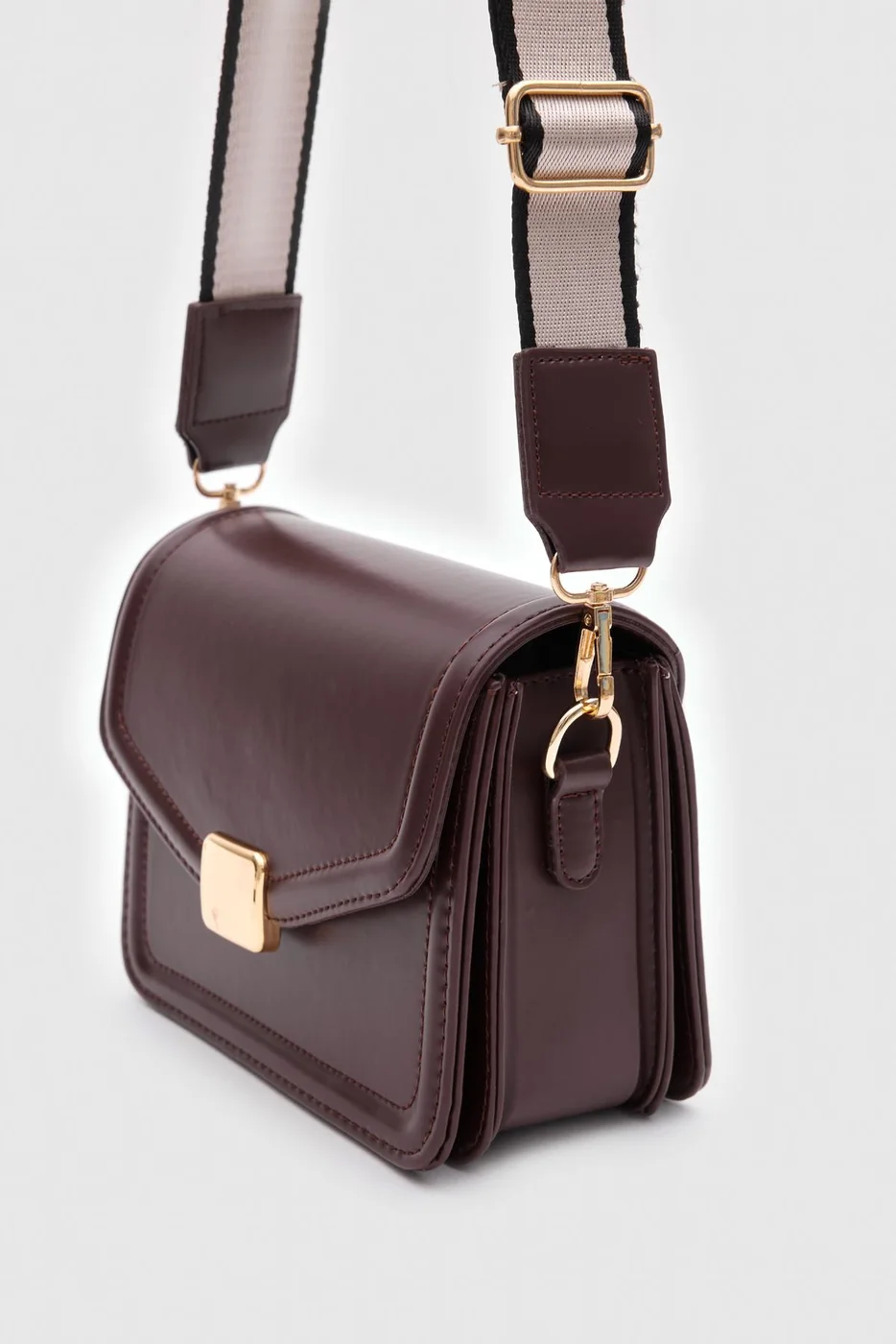 Faux leather crossbody bag Faux leather crossbody bag in dark brown