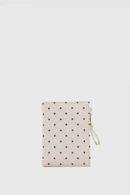 Faux leather wallet for women in beige