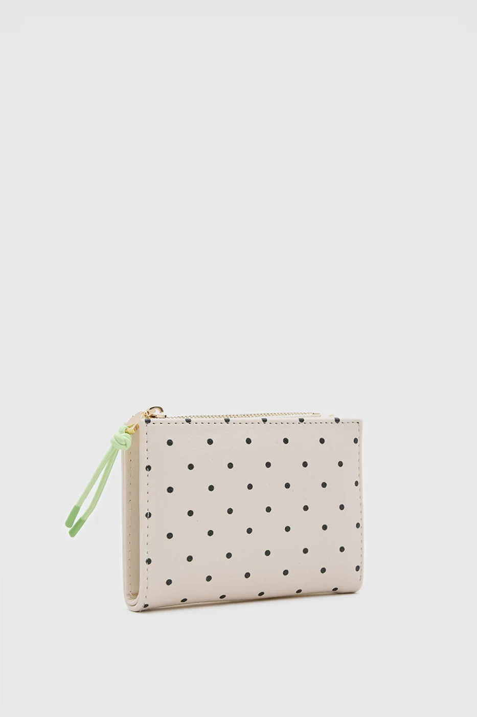Faux leather wallet for women in beige