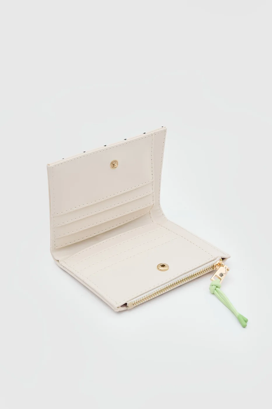 Faux leather wallet for women in beige