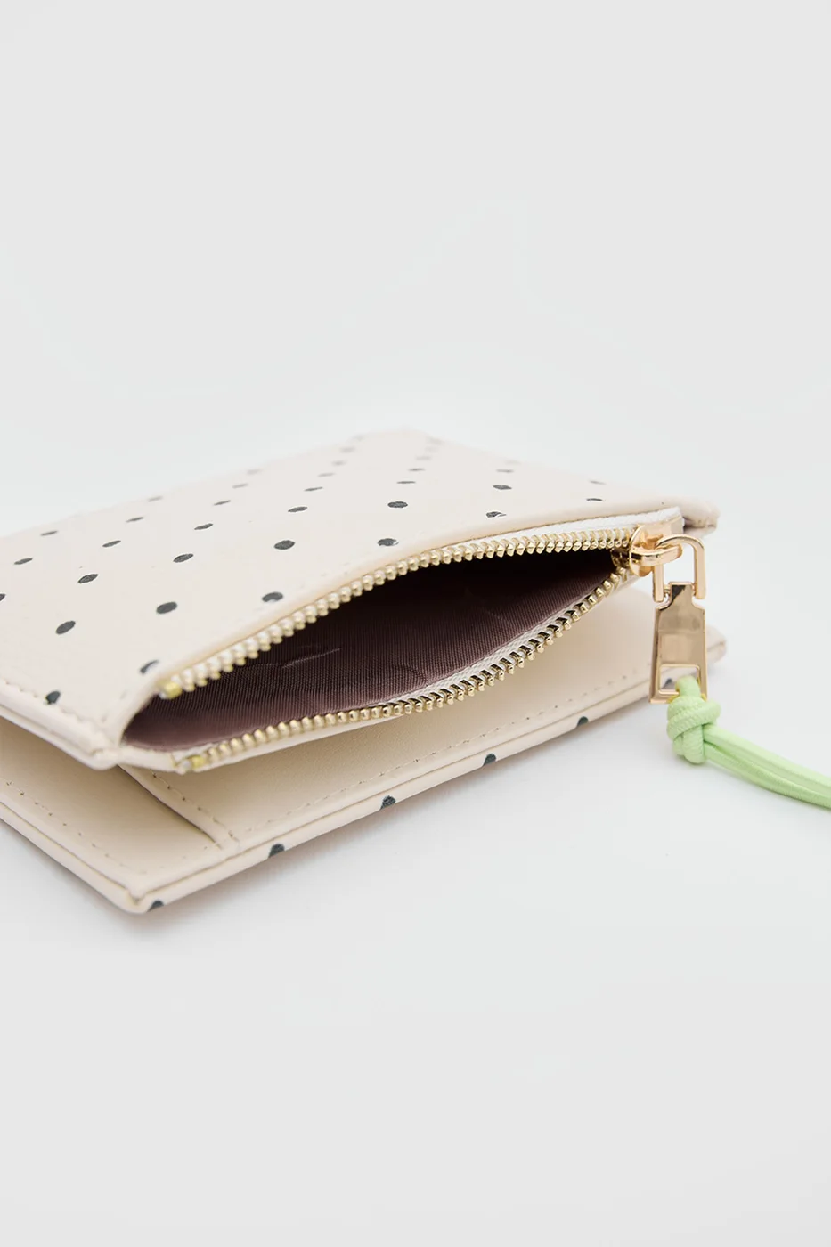 Faux leather wallet for women in beige