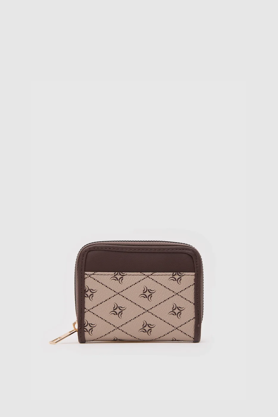 faux leather wallet in beige