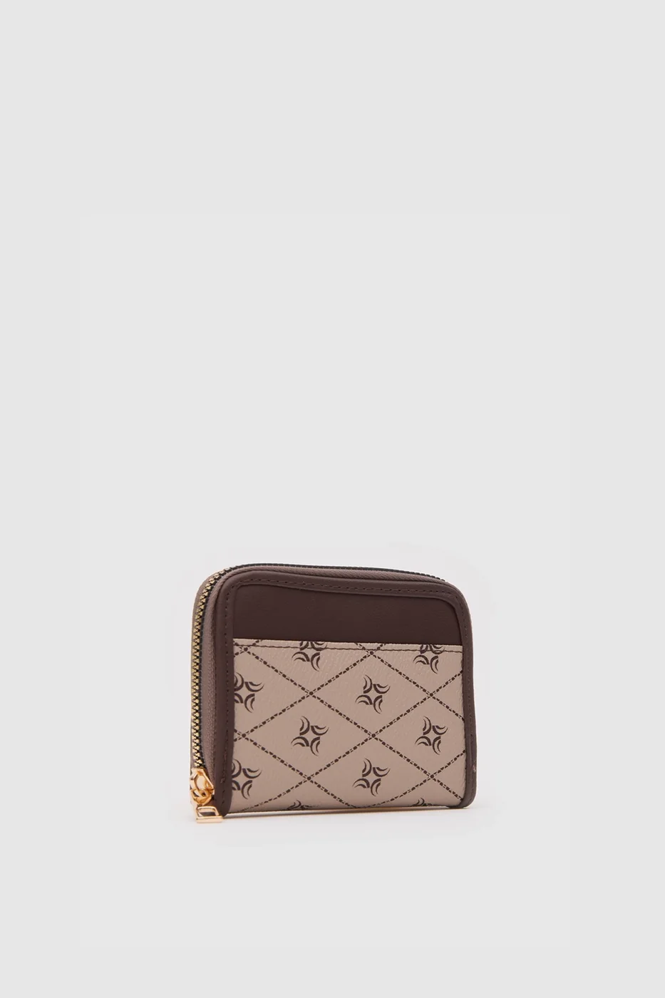 faux leather wallet in beige