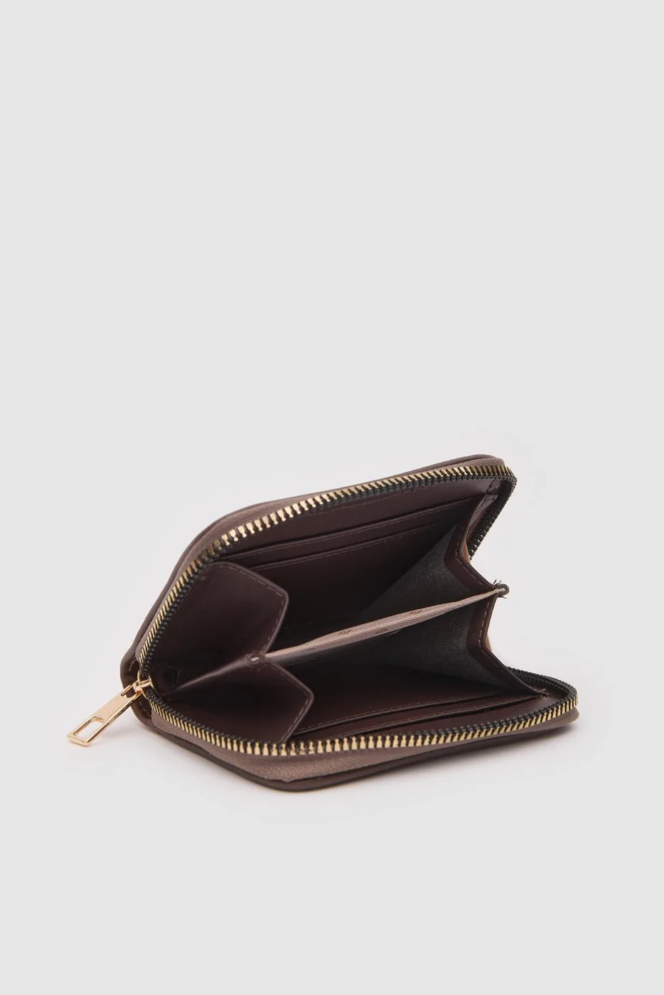 faux leather wallet in beige