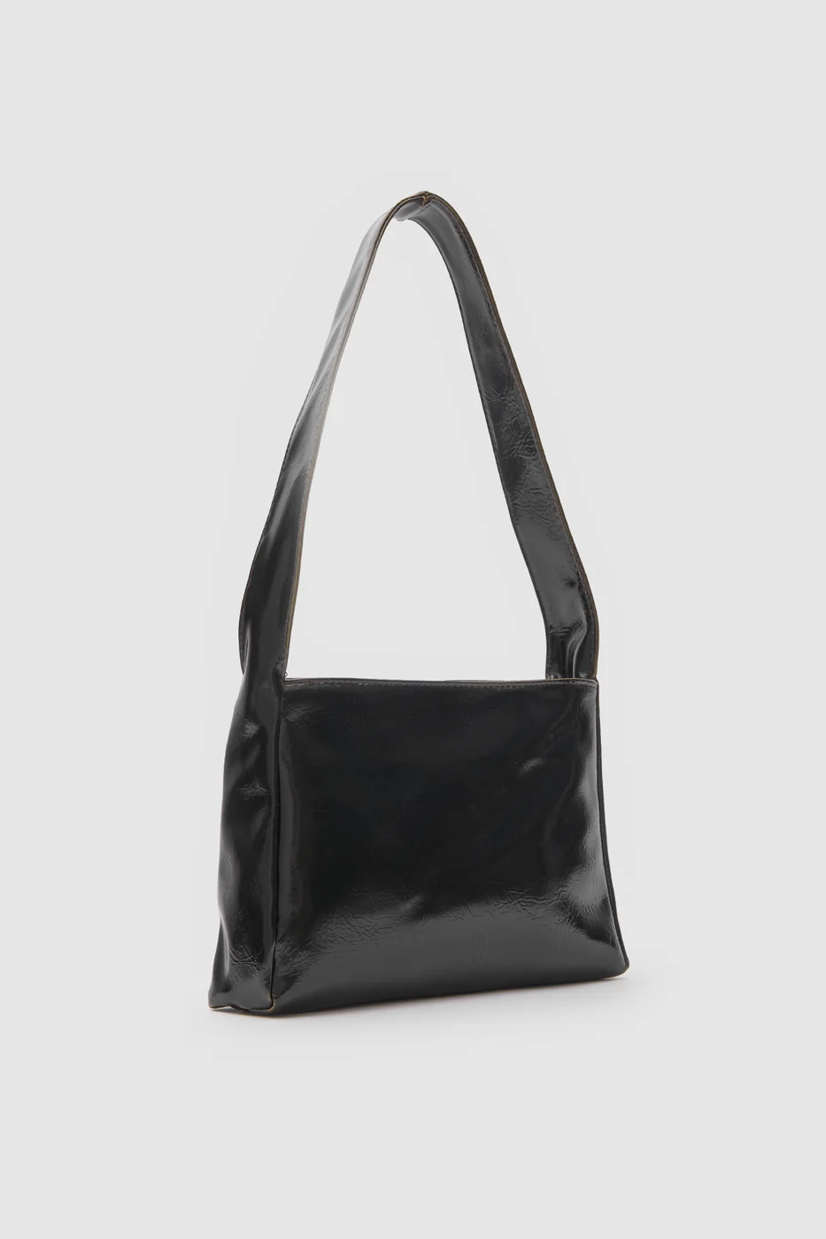 Faux leather baguette bag in green