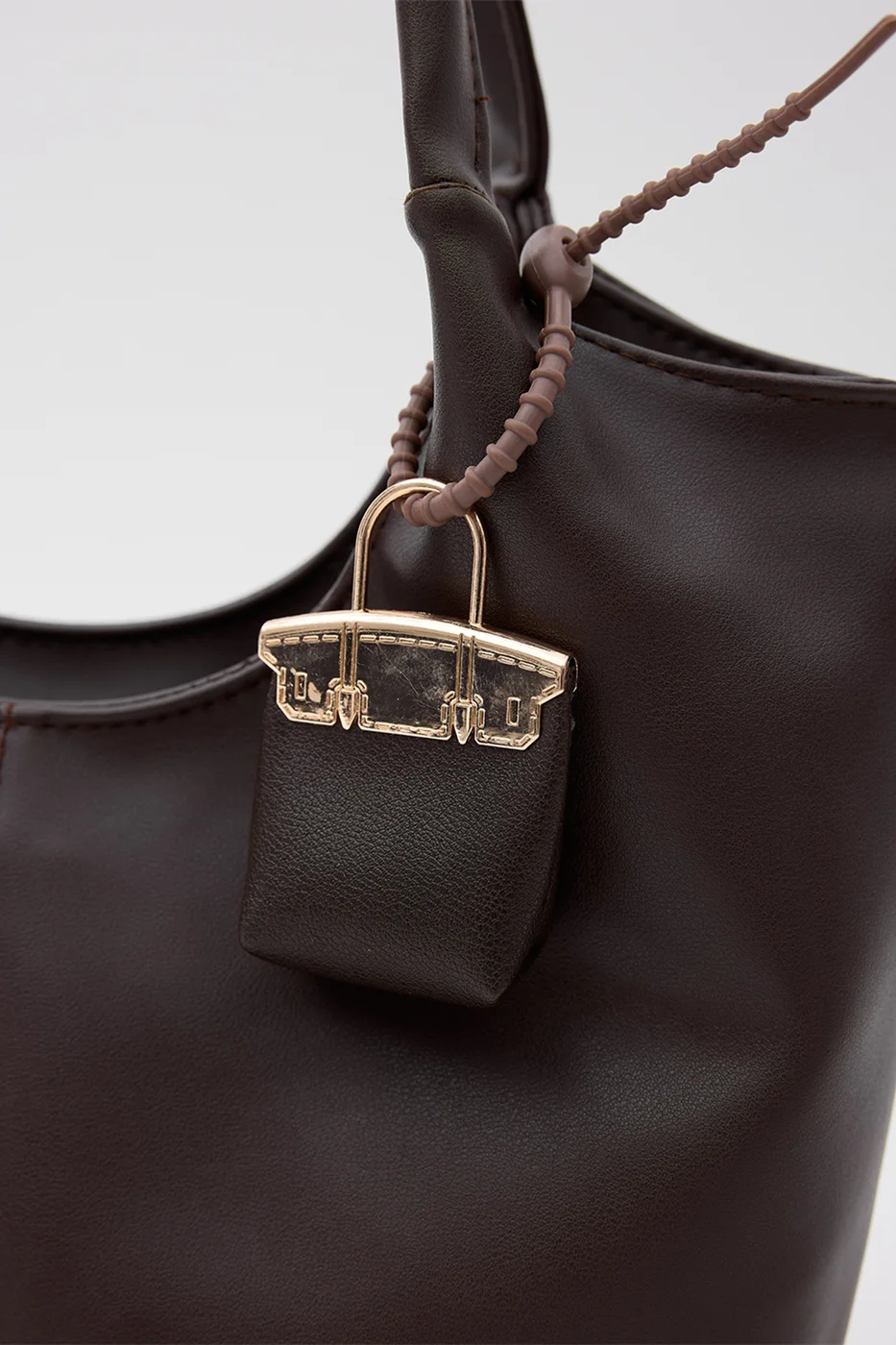 faux leather shoulder bag faux leather shoulder bag in dark brown