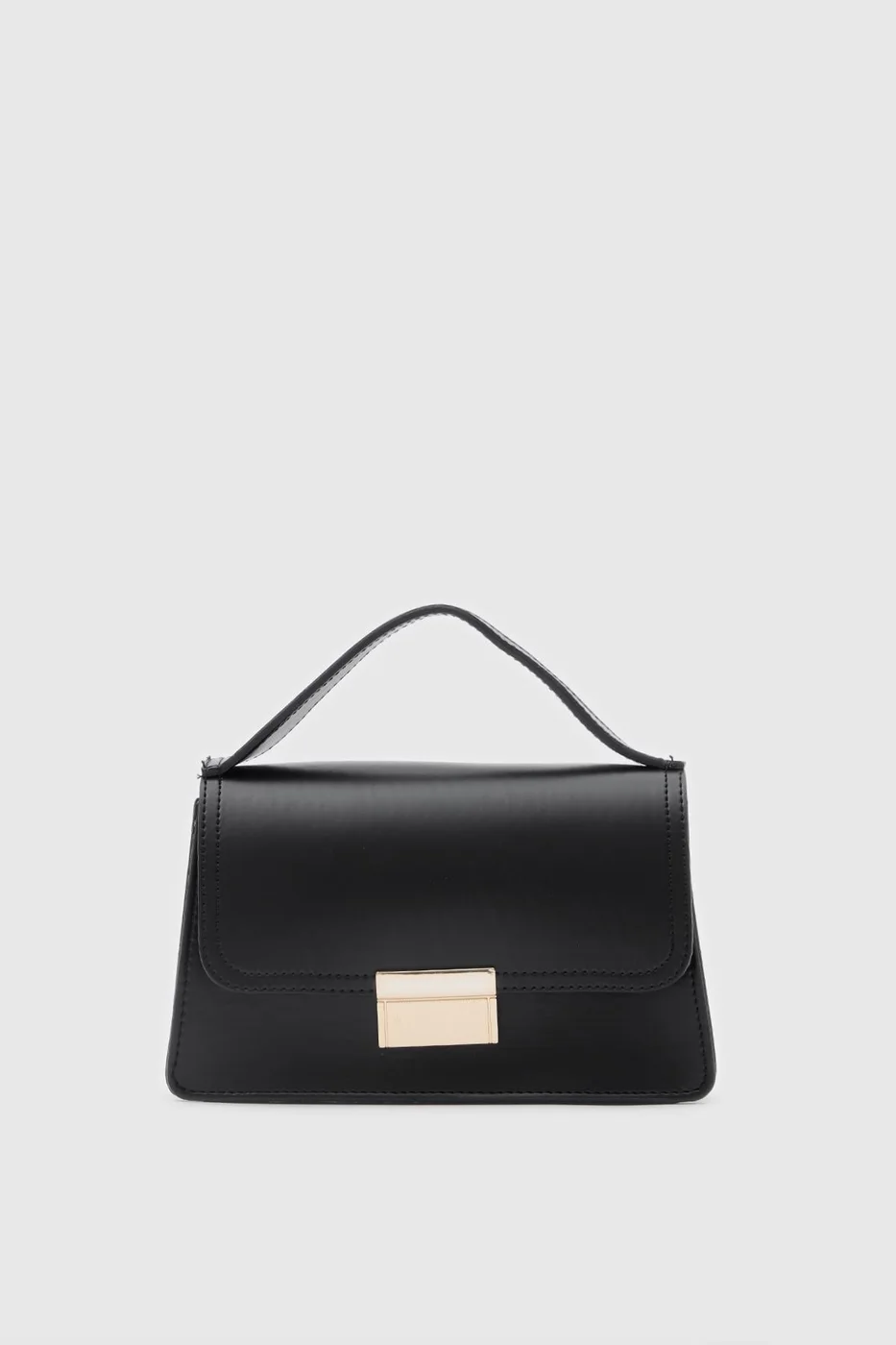 faux leather crossbody bag in black