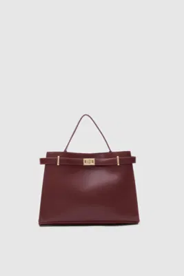 Faux leather crossbody bag for women in burgundy