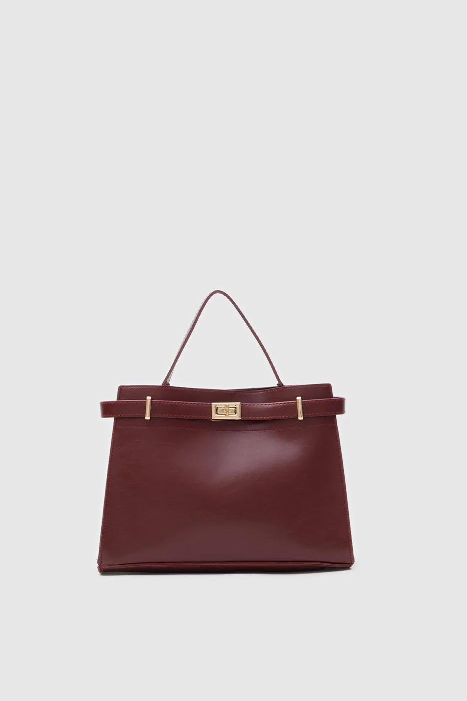 Faux leather crossbody bag for women in burgundy