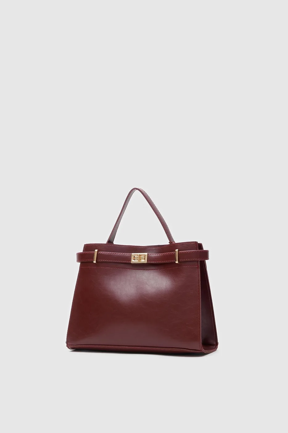 Faux leather crossbody bag for women in burgundy