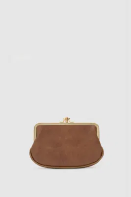 faux leather wallet in tan