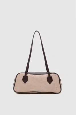straw crossbody bag in beige