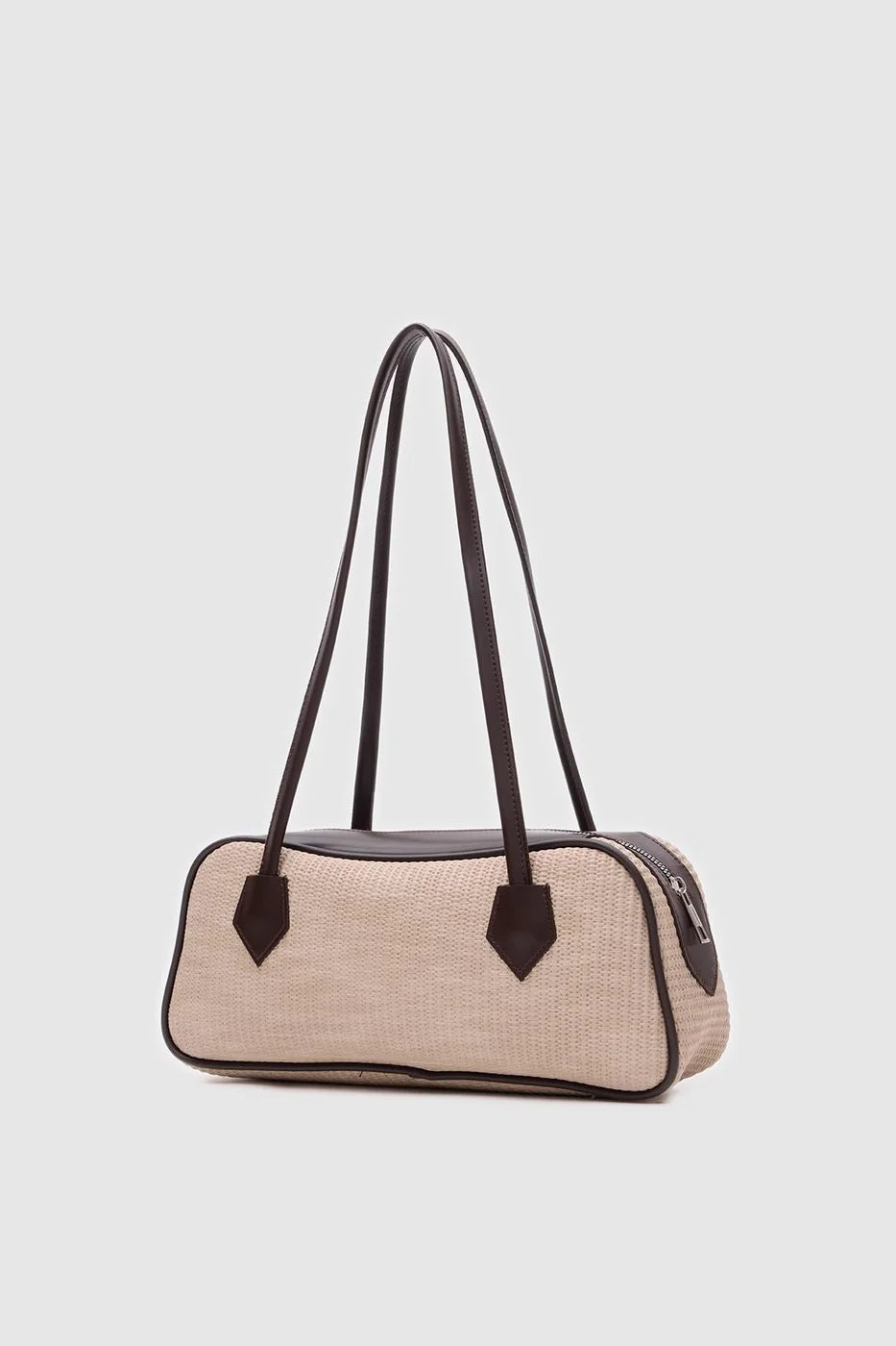 straw crossbody bag in beige