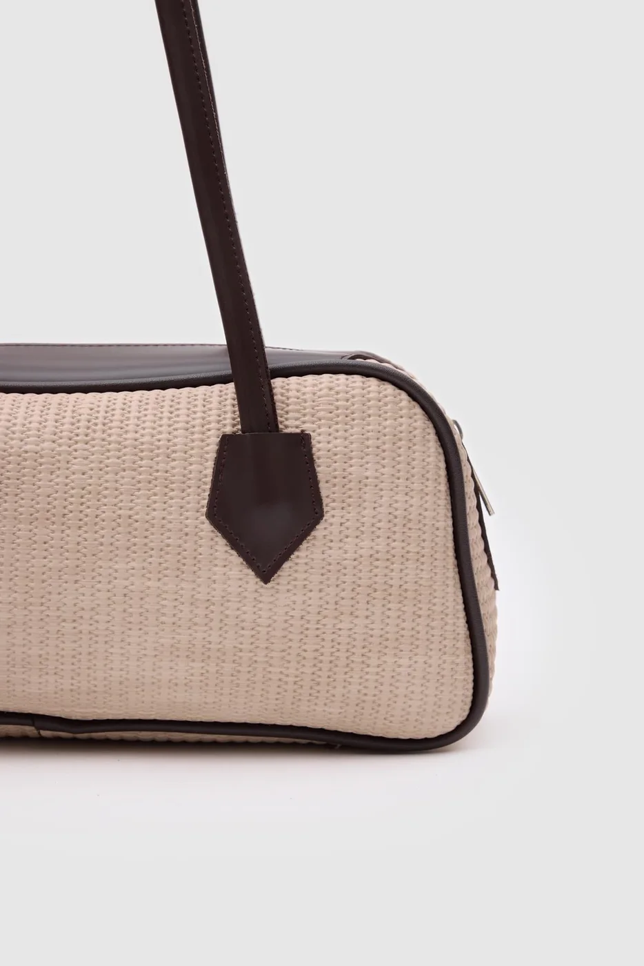 straw crossbody bag in beige