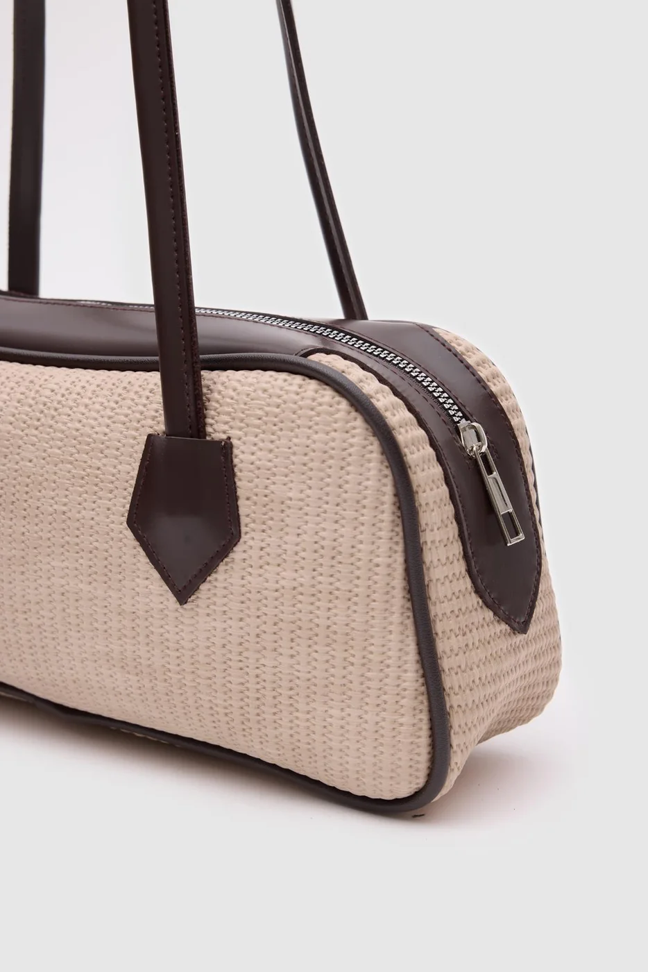 straw crossbody bag in beige