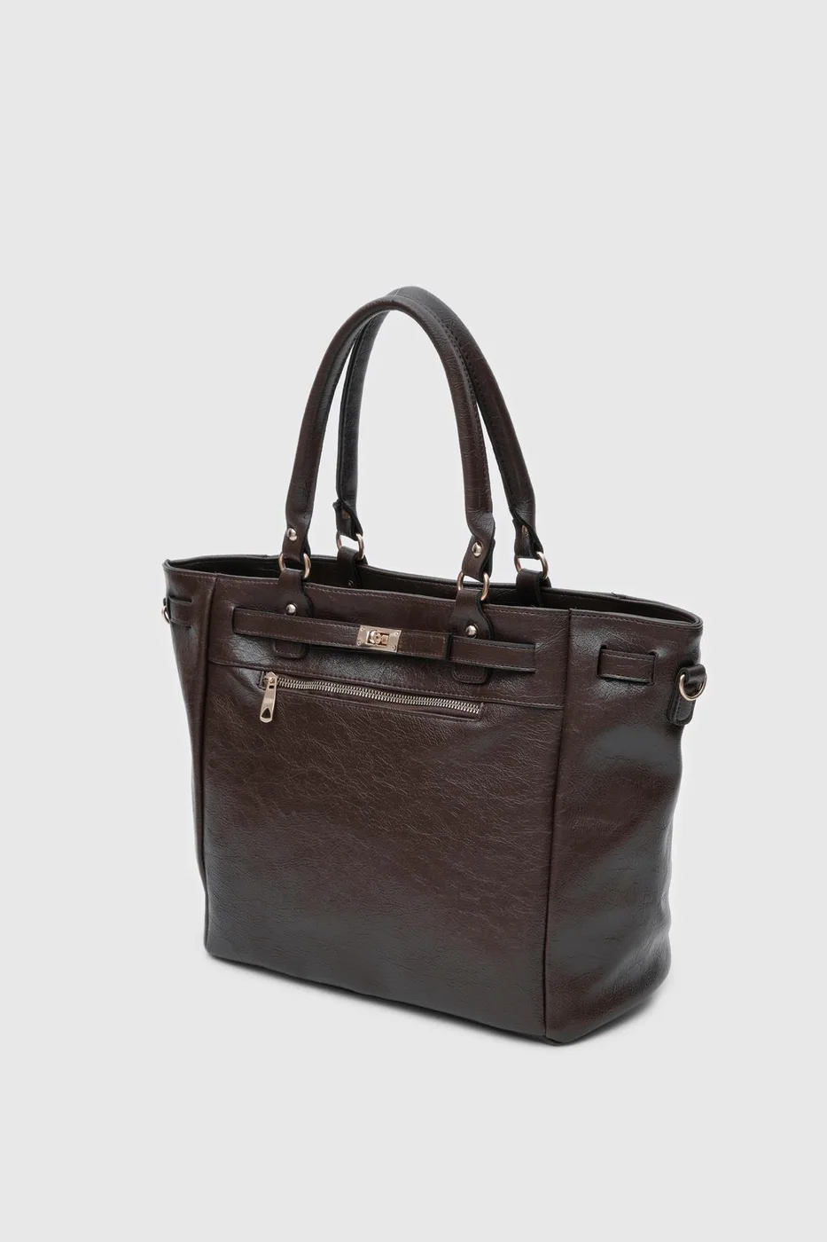 Faux leather shoulder bag Faux leather shoulder bag in dark brown